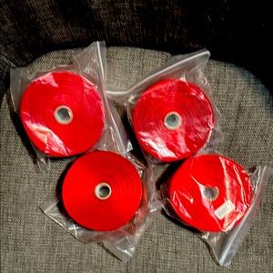 Red Satin Ribbon Set— 4 Rolls, 50 Yards Each (200 Yards Total)